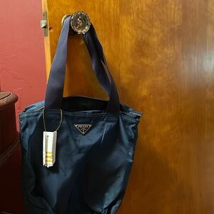 Prada navy blue nylon bag.  Brand new with tags.